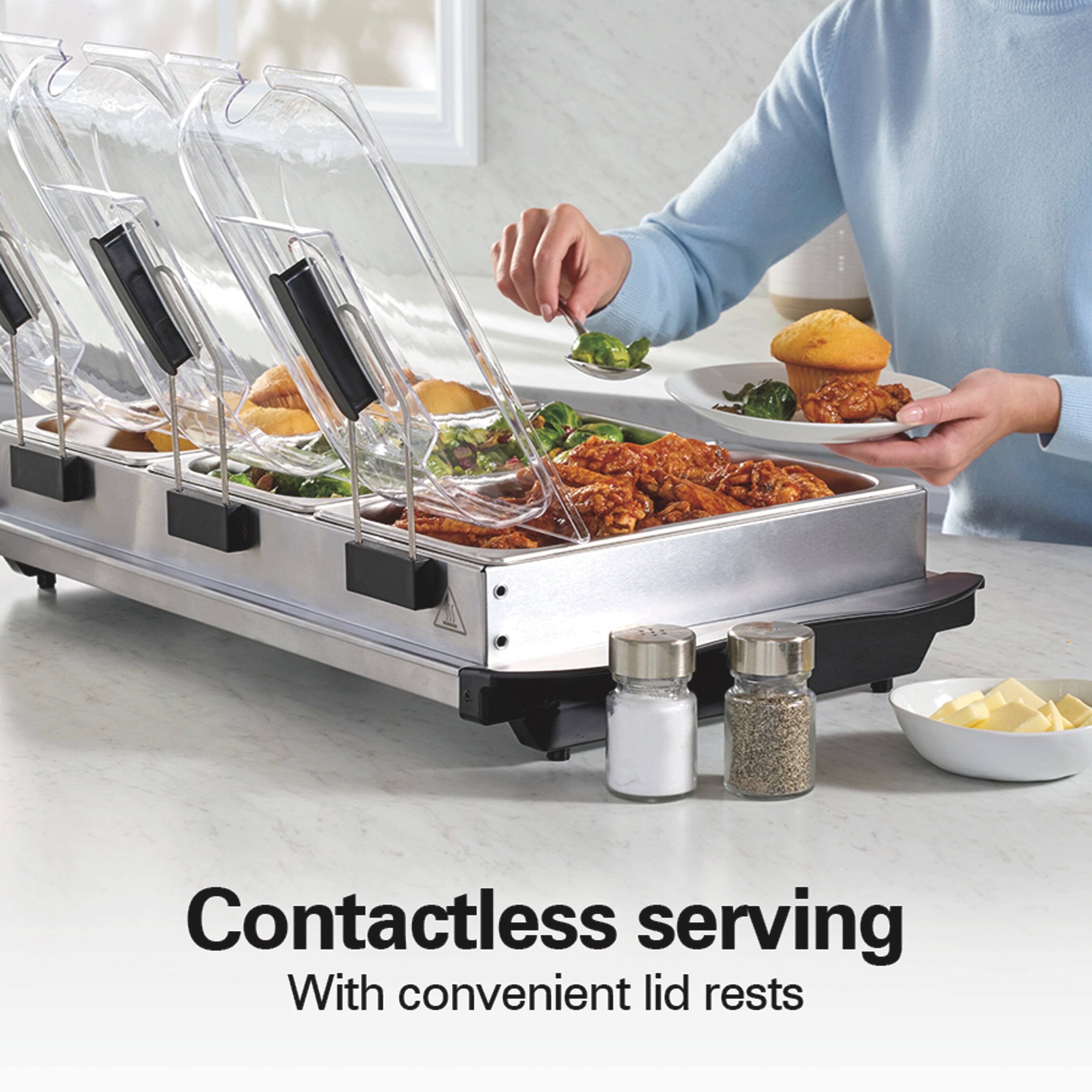 Contactless serving  
With convenient lid rests
