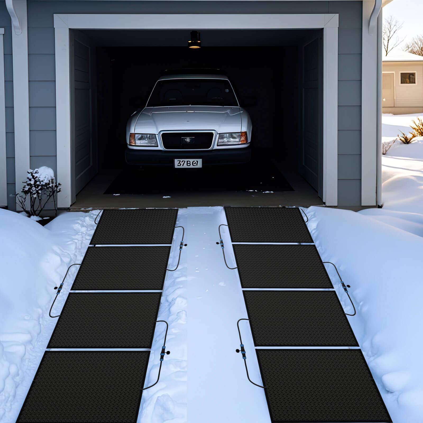 Alt View 3. Costway - 1 PCS 30" x 30" Heated Snow Melting Mat with 3 in/h Speed Non-Slip Rubber for Walkway - Black.