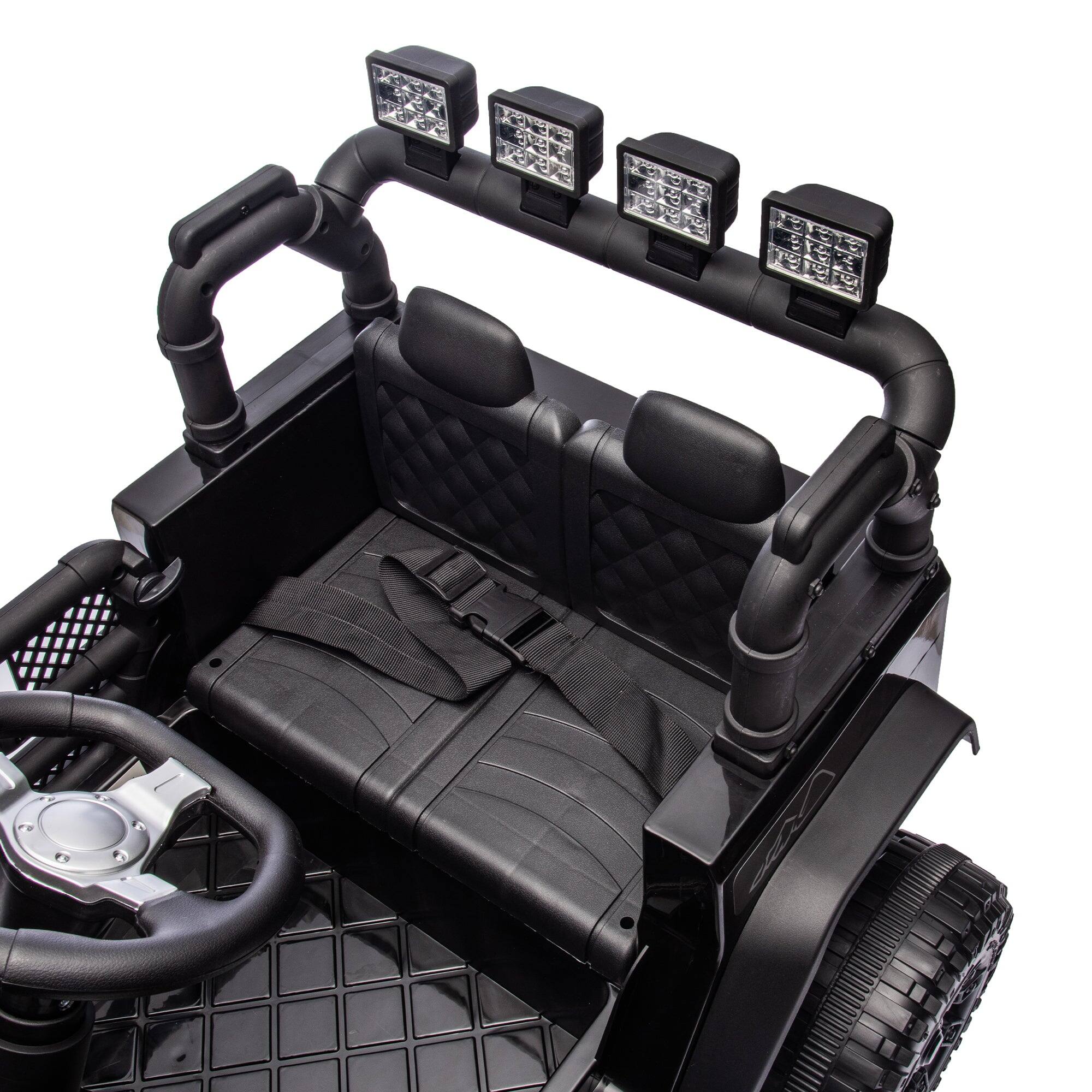 Alt View 3. Boyel Living - 3+ Black 24V Kids Ride On UTV with Parents Remote Control 4Wheel Shock Absorption - black.