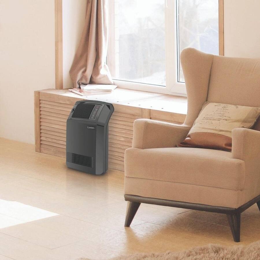 Alt View 6. Lasko - Lasko Cyclonic Digital Ceramic Heater with Remote - Ceramic - Electric - 1500 W - 2 x Heat Settings - 1500 W - Remote - Black.