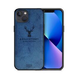 Alpha Digital - Iphone 14plus - Protective Case W/ Luxury Soft Cloth & Deer Design- Anti-dirt/shock - Blue