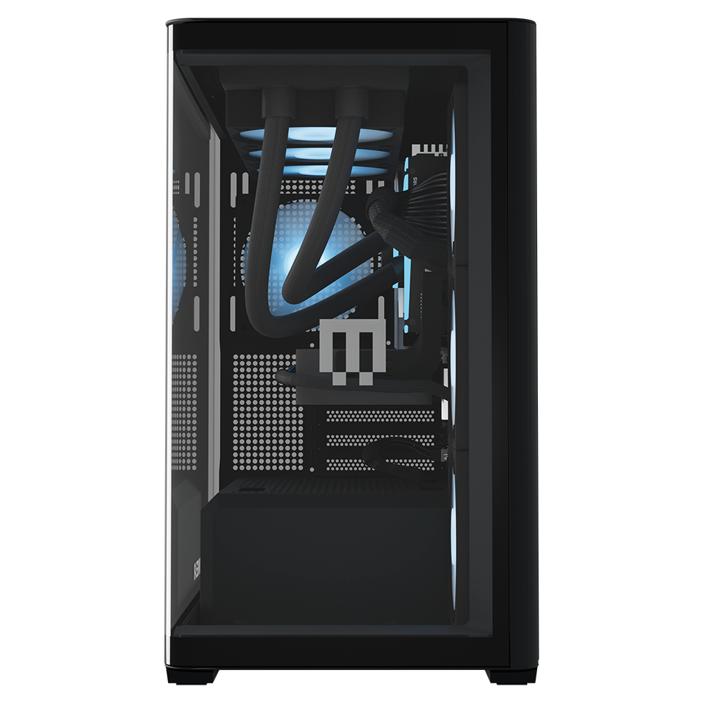 Left. MAINGEAR - Zero Emerald Gaming Desktop - NVIDIA GeForce RTX 5070 - Intel Core Ultra 5 250K Plus - 32GB Memory - 2TB Storage - Black.