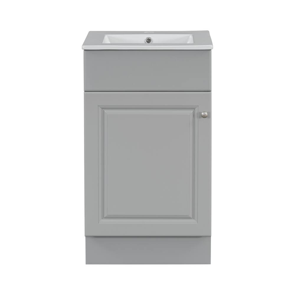 Alt View 9. Loheer - Loheer 18 inch bathroom vanity with sink Grey Freestanding Cabinet - Grey.