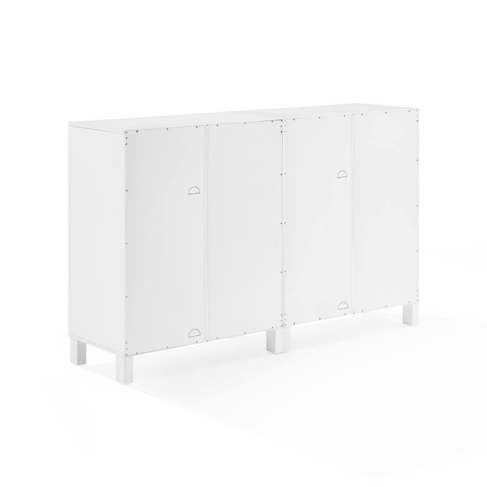 Back. Crosley Furniture - Cassai 2-Piece Media Sideboard Cabinet Set - 2 Storage Pantries - White.