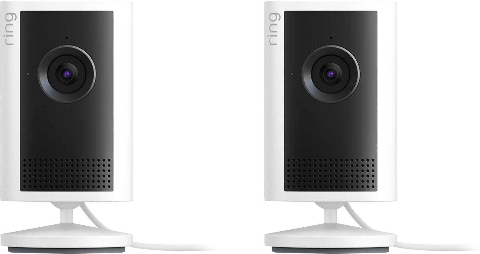 Front. Ring - Ring Outdoor Cam, Battery-powered (new model) — Wide-Angle Retinal 2K Video, 6x Enhanced Zoom, Night Vision, 2-Pk, Wht - White.