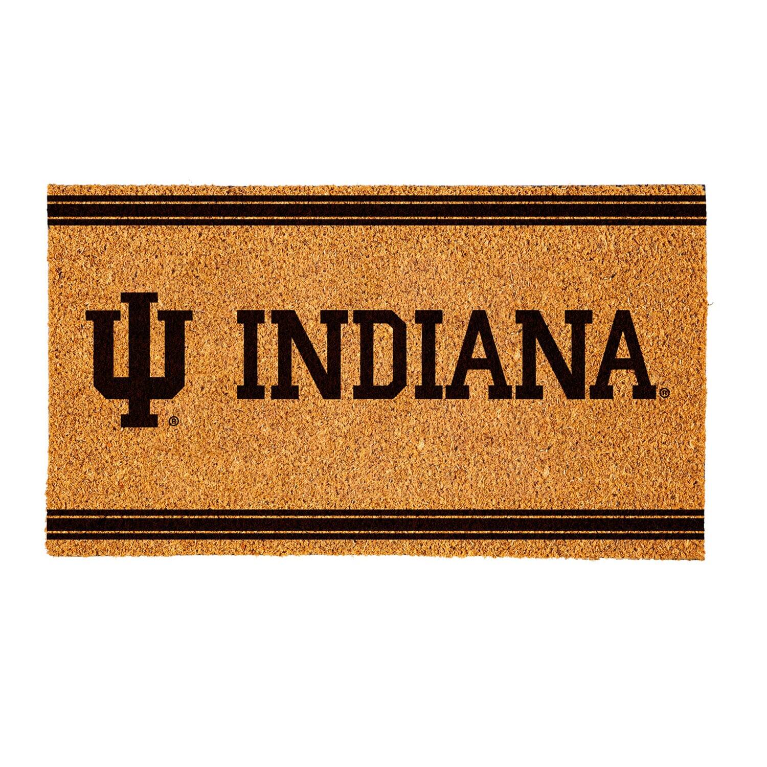 Front. Evergreen Enterprises - Indiana Hoosiers 16" x 28" Coir Logo Doormat - Multicolor.