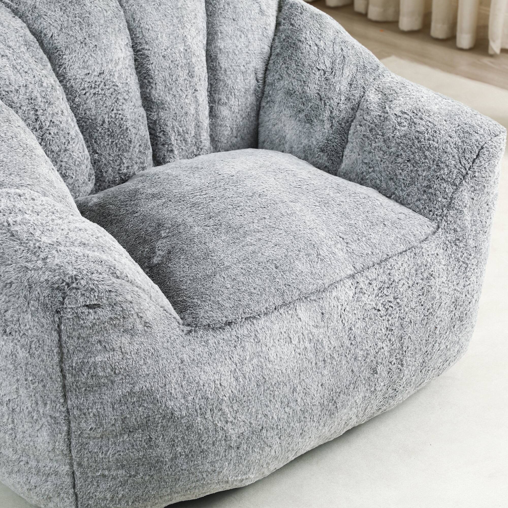 Alt View 4. GOODSILO - Bean Bag Sofa Chair with Armrests - Stuffed High-Density Foam, Lazy Comfy Chair for Adults & Kids - Dark Gray.