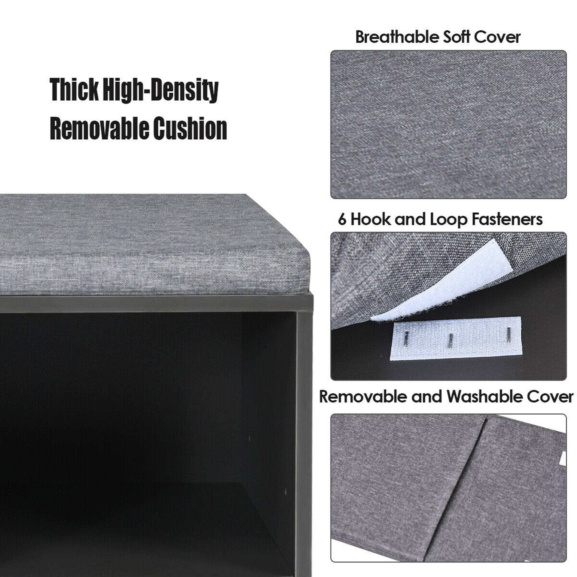 Breathable Soft Cover Thick High-Density Removable Cushion 6 Hook and Loop Fasteners Removable and Washable Cover