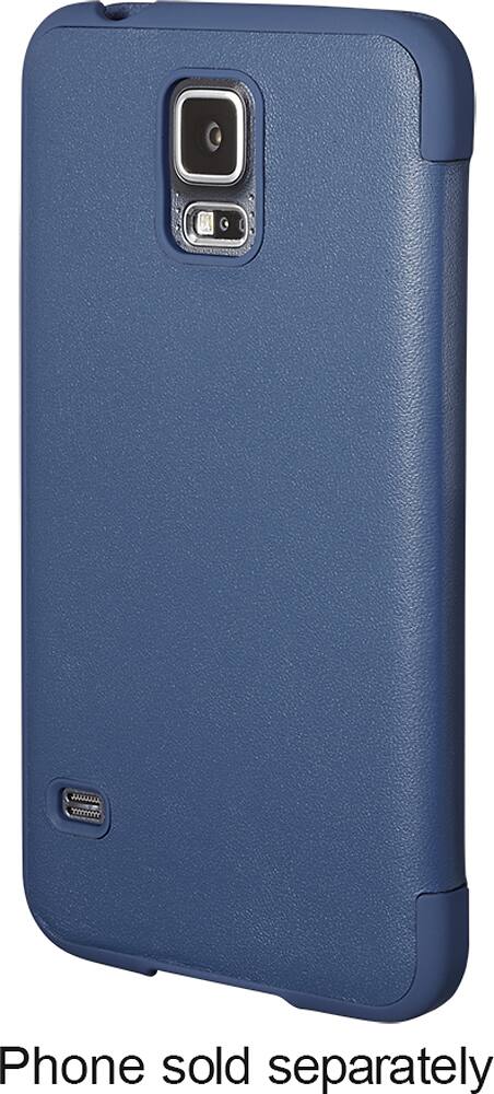Front. Platinum™ - Leather Flip Case for Samsung Galaxy S 5 Cell Phones - Blue.