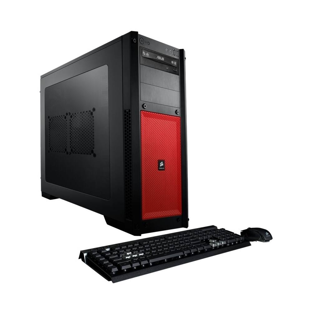CybertronPC - STEEL B Desktop - Intel Core i7 - 16GB Memory - NVIDIA GeForce GTX1080 - 240GB Solid State Drive + 2TB Hard Drive - Red - Larger Front