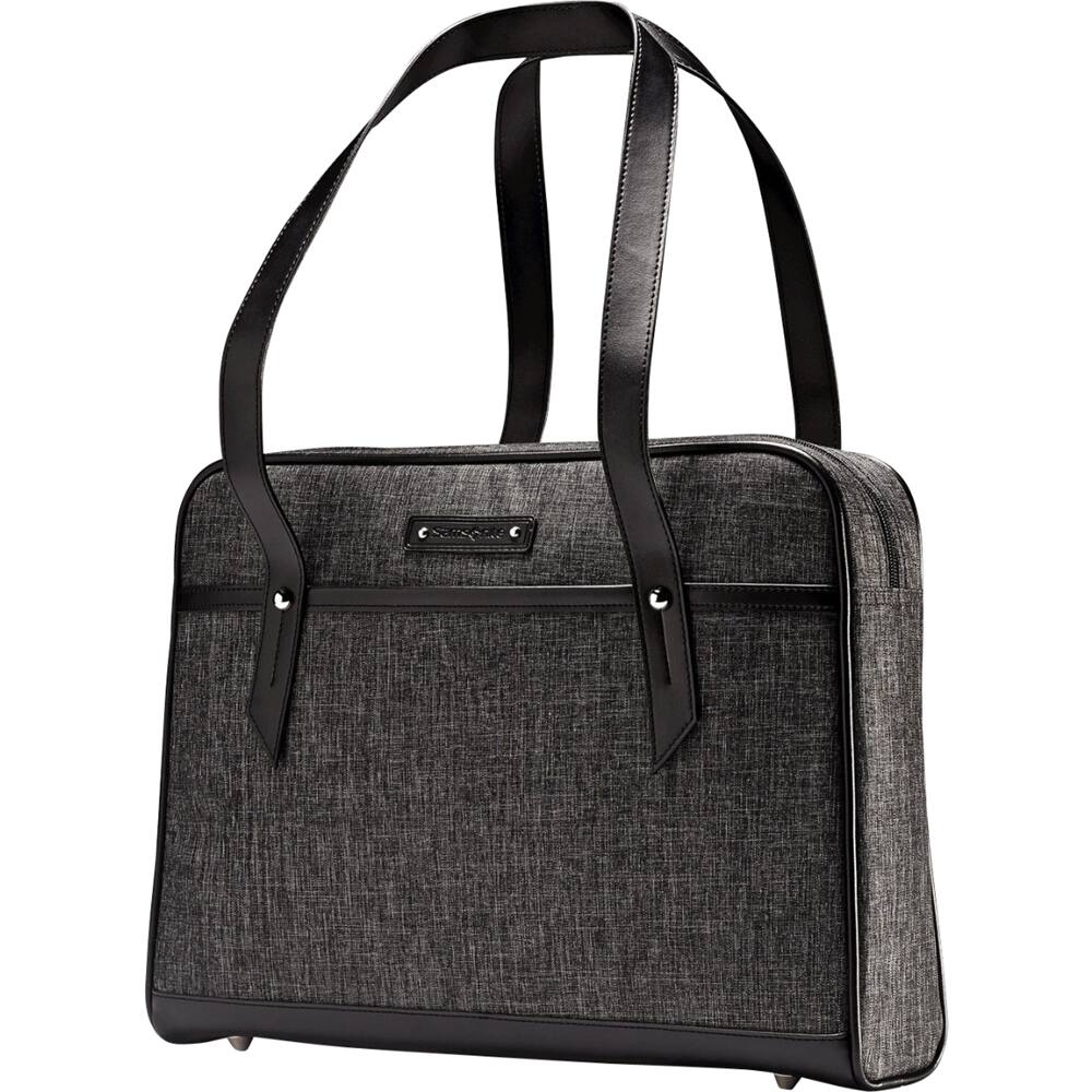 Front. Samsonite - Business Heathered Slim Briefcase - Gray.