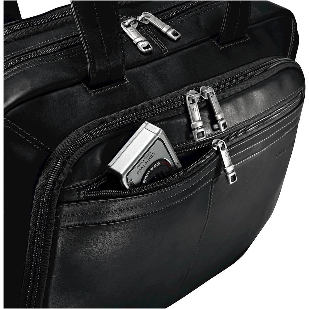 Best Buy Samsonite Colombian Leather Laptop Briefcase Black 507911041