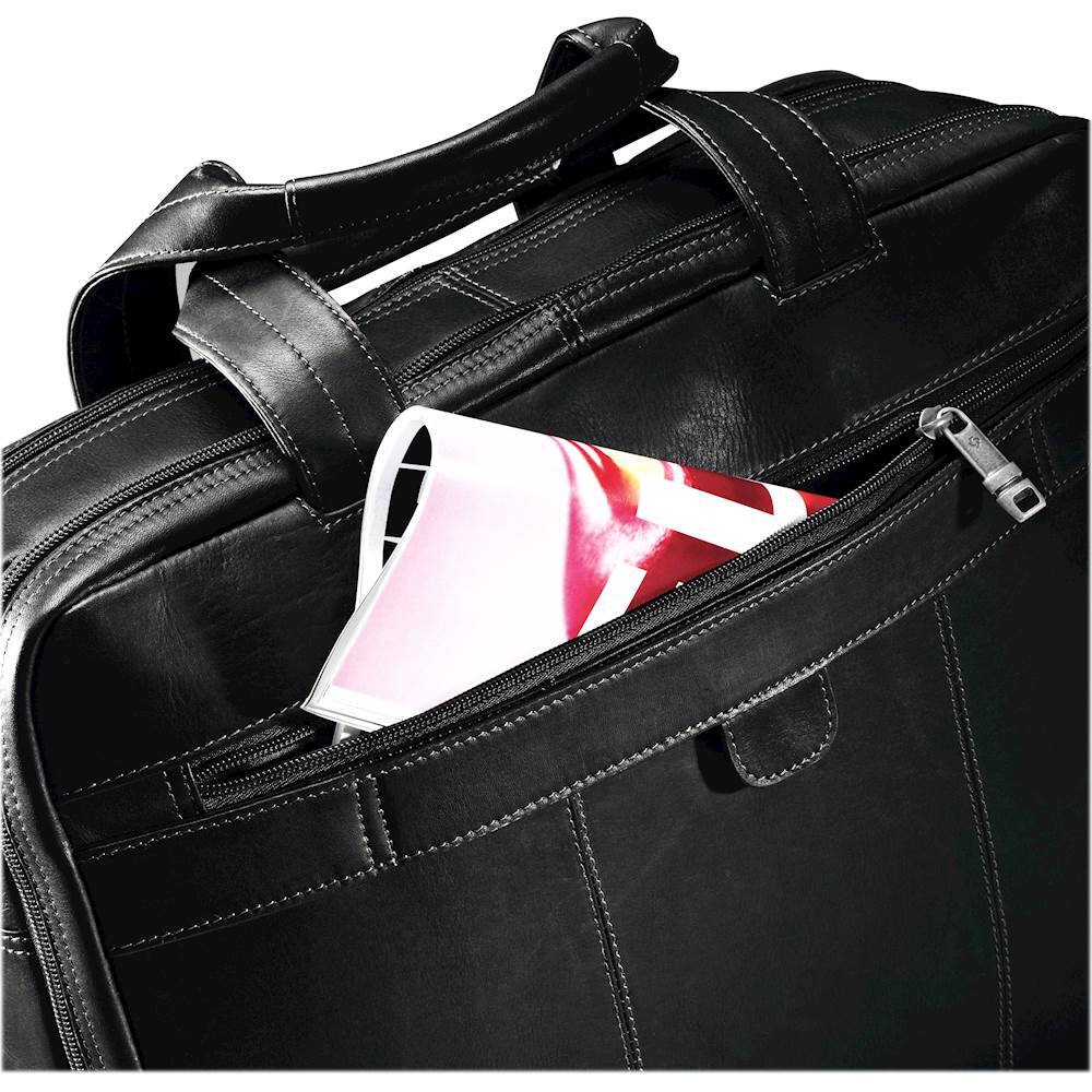 Best Buy Samsonite Colombian Leather Laptop Briefcase Black 507911041
