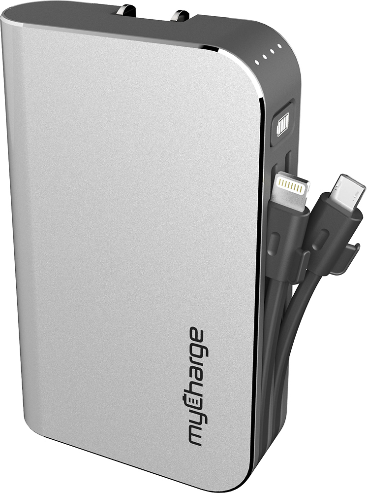 myCharge - HUBXTRA 4400 mAh Portable Charger for Most Lightning-Equipped Apple® Devices - Gray