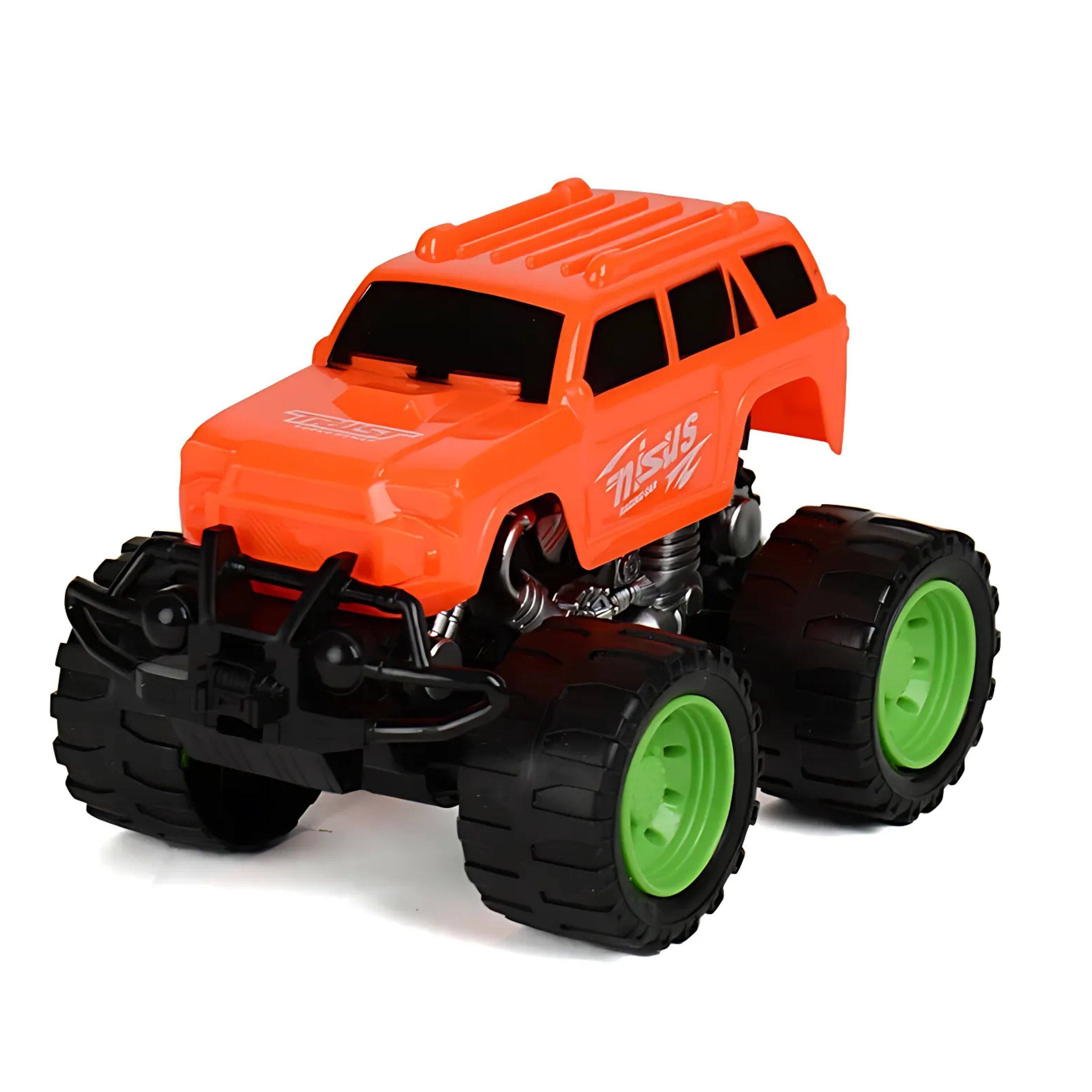 Angle. Kitcheniva - Kids Friction Powered Vehicles Push And Go Monster Truck Toy 2 Pcs - Blue,Orange.