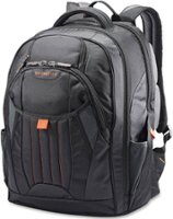 Samsonite - Tectonic Backpack for 17" Laptop - Black/Orange - Front_Zoom