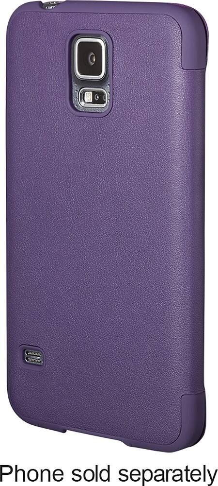 Front Zoom. Platinum - Leather Flip Case for Samsung Galaxy S 5 Cell Phones - Purple.