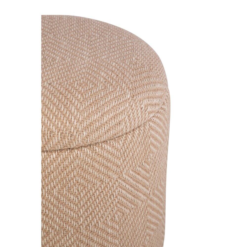 Alt View 1. Carolina Chair & Table - Handwoven Hesperus Diamond Juste Storage Ottoman - Natural Jute.