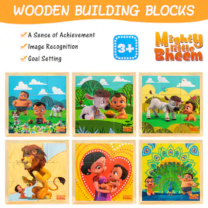 WOODEN BUILDING BLOCKS
- A Sense of Achievement
- Image Recognition
- Goal Setting
3+ Mighty Little Bheem