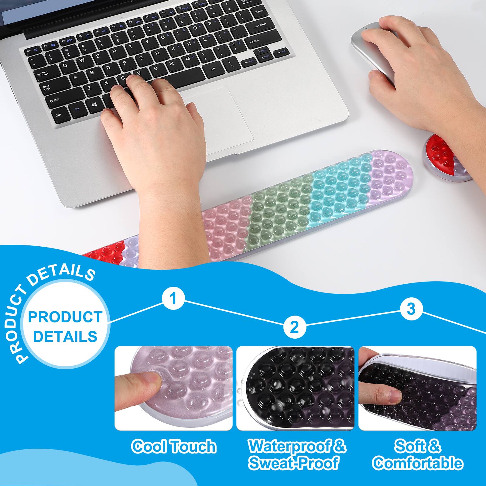 - PRODUCT DETAILS
- 1 Cool Touch
- 2 Waterproof & Sweat-Proof
- 3 Soft & Comfortable