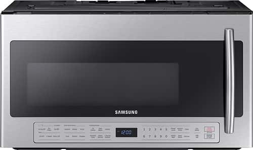 Samsung - 2.1 Cu. Ft. Over-the-Range Microwave with Sensor Cooking - Stainless Steel - Larger Front