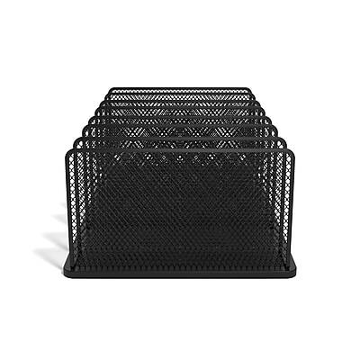 Front. TRU RED - TRU RED™ 7-Compartment Wire Mesh File Organizer, Matte Black (TR57552) - Matte Black.
