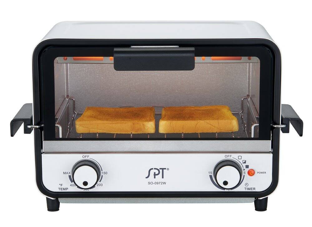 SPT - Easy Grasp 2-Slice Countertop Toaster Oven - White