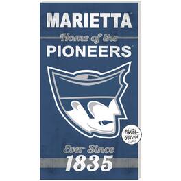 Jardine - Marietta College Pioneers 11" x 20" Indoor/Outdoor Home Of The Sign - Navy
