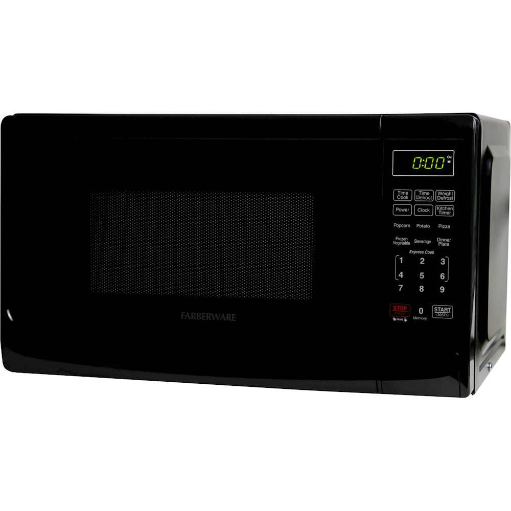 Left. Farberware - Classic 0.7 Cu. Ft. Compact Microwave - Black.
