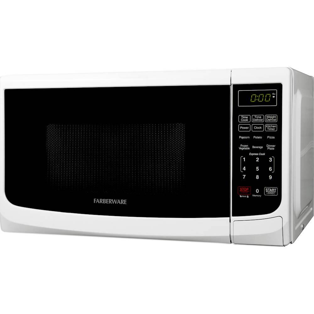 Left. Farberware - Classic 0.7 Cu. Ft. Compact Microwave - White.