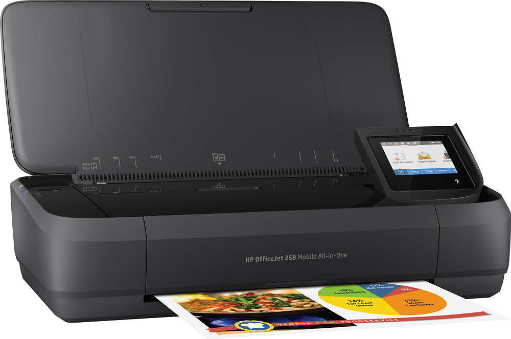 Angle View: HP - OfficeJet 250 Mobile Wireless All-In-One Inkjet Printer - Black