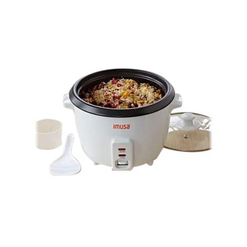 Angle. Imusa - 8-Cup Rice Cooker - White.
