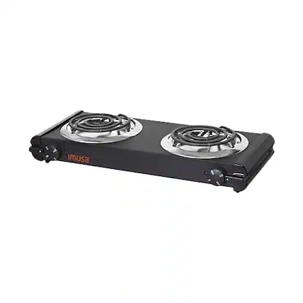 Angle. Imusa - Electric Double Burner - Black.