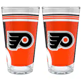 Great American Products - Philadelphia Flyers Two-Piece 16oz. Pint Glass Set - Multicolor