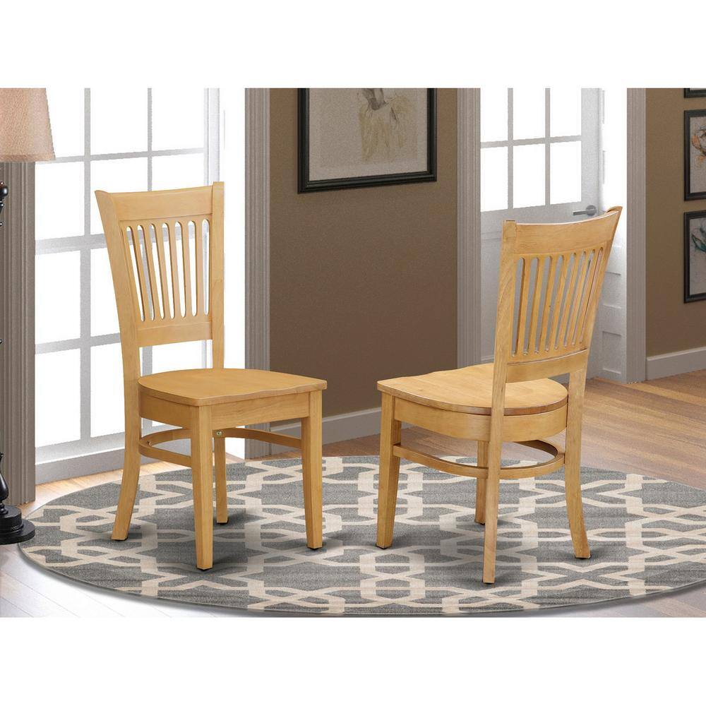 Left. East West Furniture - East West Furniture DMVA5-OAK-W 5 Piece Dining Room Set - Oak Wood Dining Table and 4 Oak Wooden Dining Chairs for - Oak.