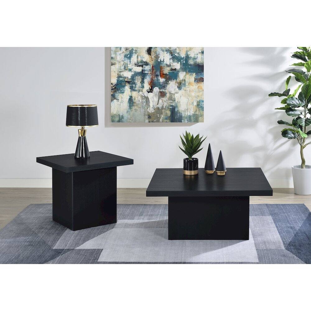 Alt View 5. Coaster Co. of America - Devar Square Engineered Wood Cocktail Coffee Table Black - Black.