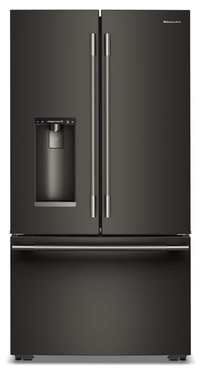 KitchenAid - Counter-Depth French Door Refrigerator with Intelligent Auto Fill - Black Ore