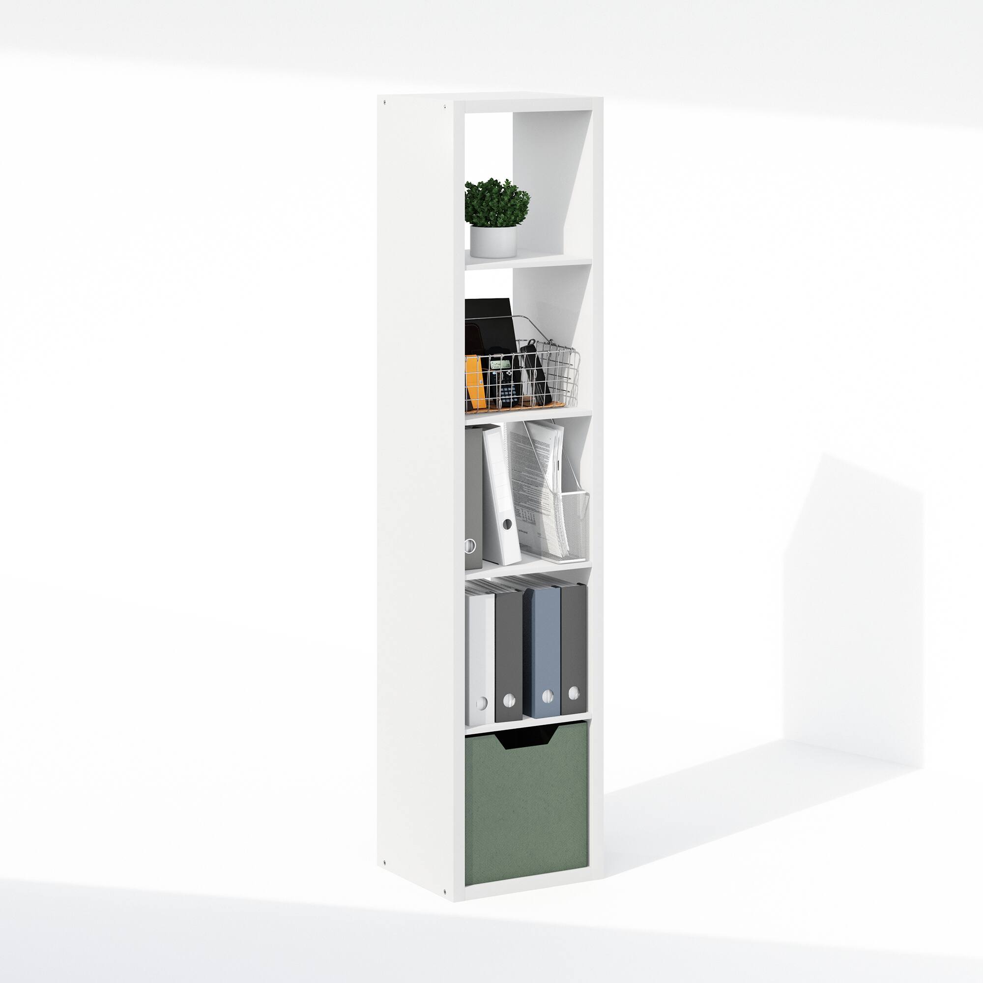 Alt View 3. Furinno - Cubic Open Back Multipurpose Clothing & Closet Storage Organizer Shelf, 5-Cube - White.