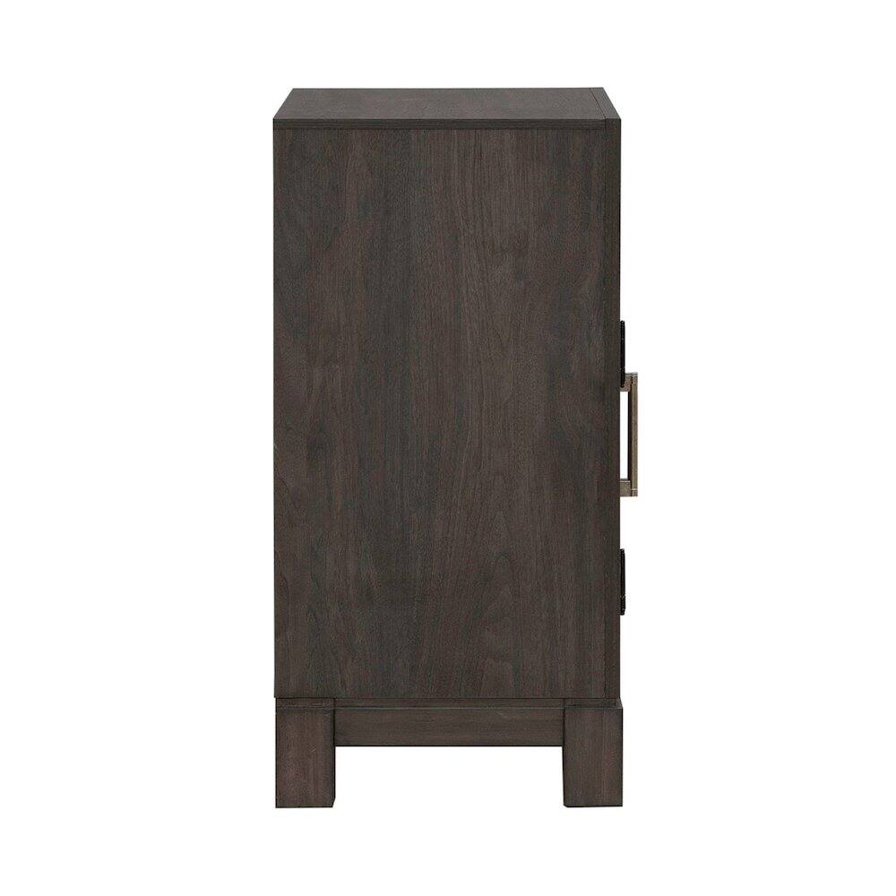 Alt View 1. Liberty Furniture Industries - Modern Edge Bedroom Bedside Chest w/ Charging Station USB-A USB-C - Caffe - Caffe Brown.
