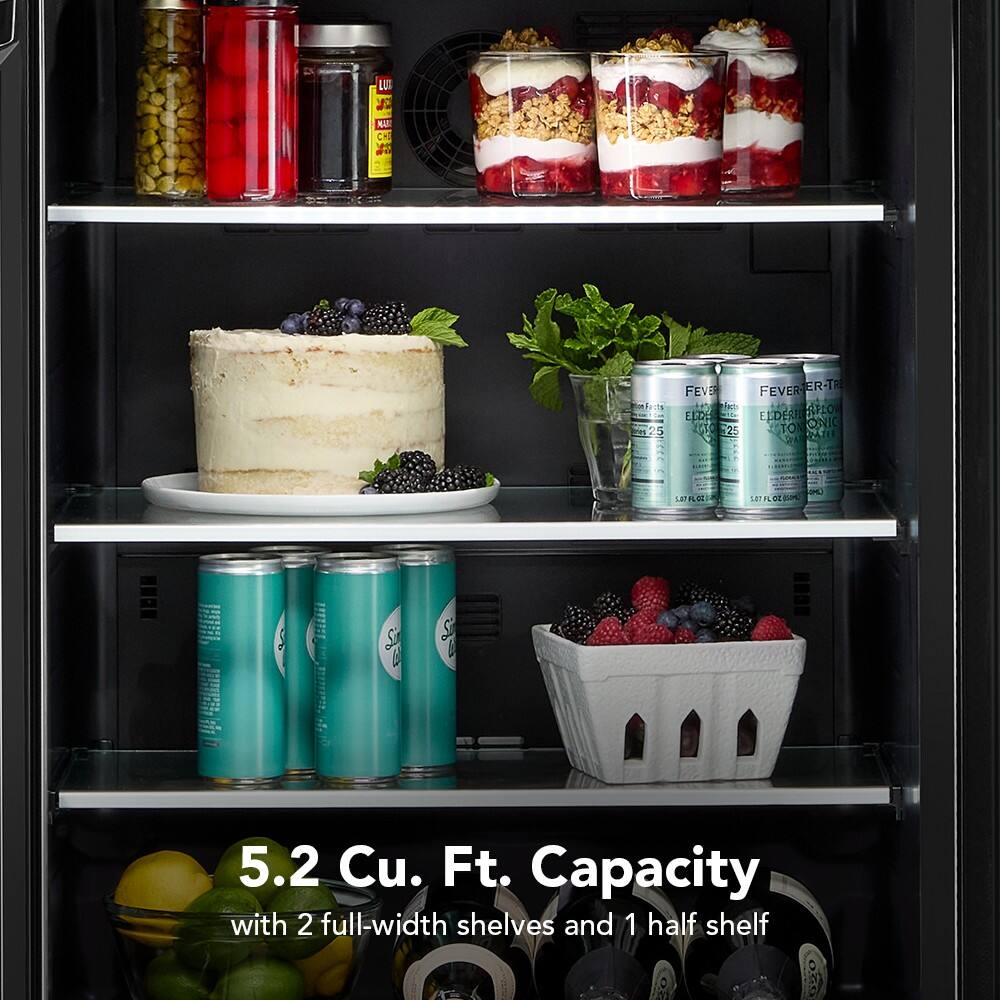 5.2 Cu. Ft. Capacity with 2 full-width shelves and 1 half shelf
