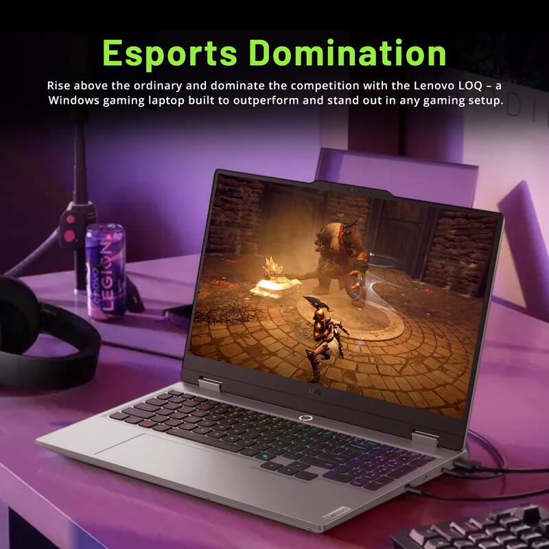Esports Domination

Rise above the ordinary and dominate the competition with the Lenovo LOQ – a Windows gaming laptop built to outperform and stand out in any gaming setup.