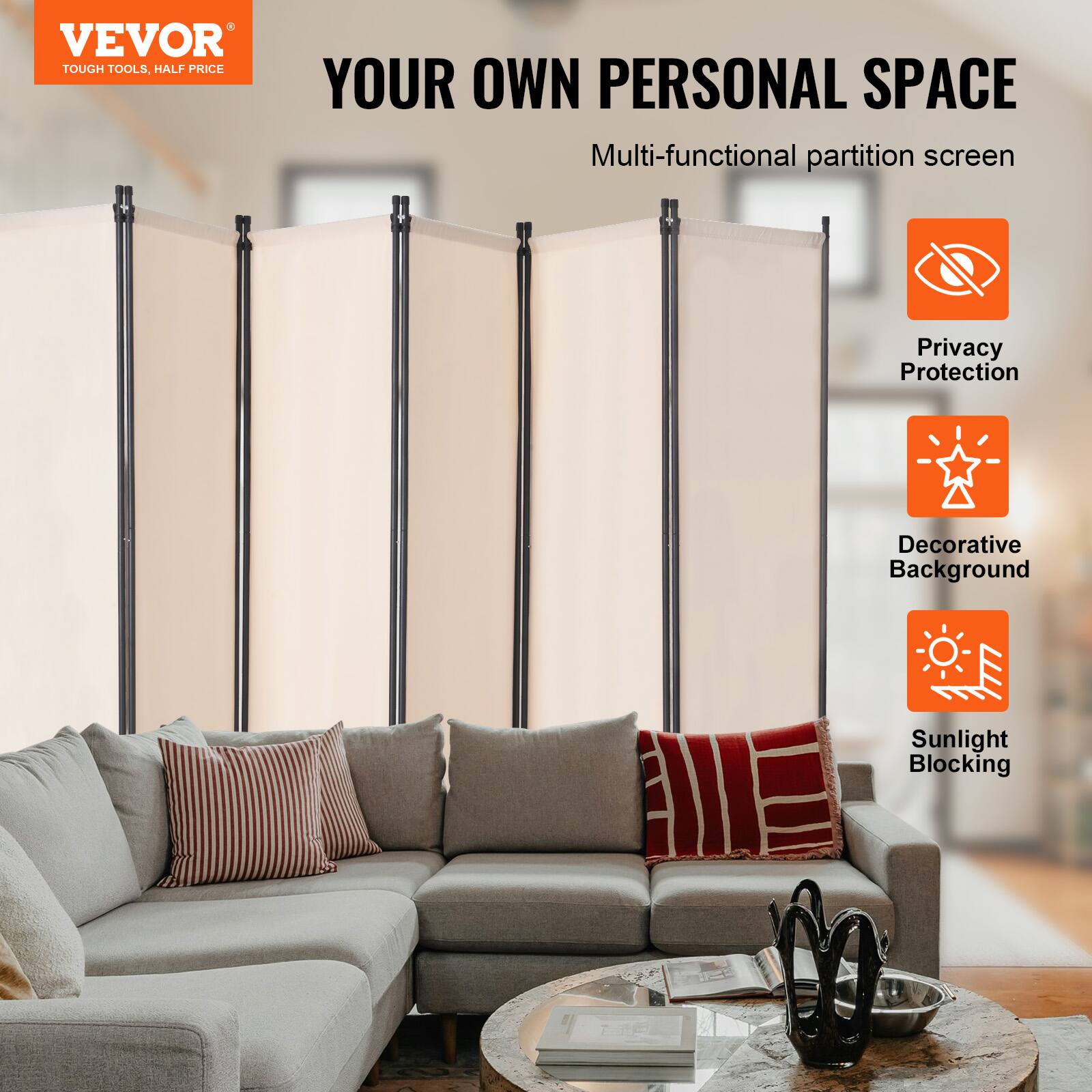 VEVOR TOUGH TOOLS HALF PRICE YOUR OWN PERSONAL SPACE Multi-functional partition screen Privacy Protection Decorative Background Sunlight Blocking