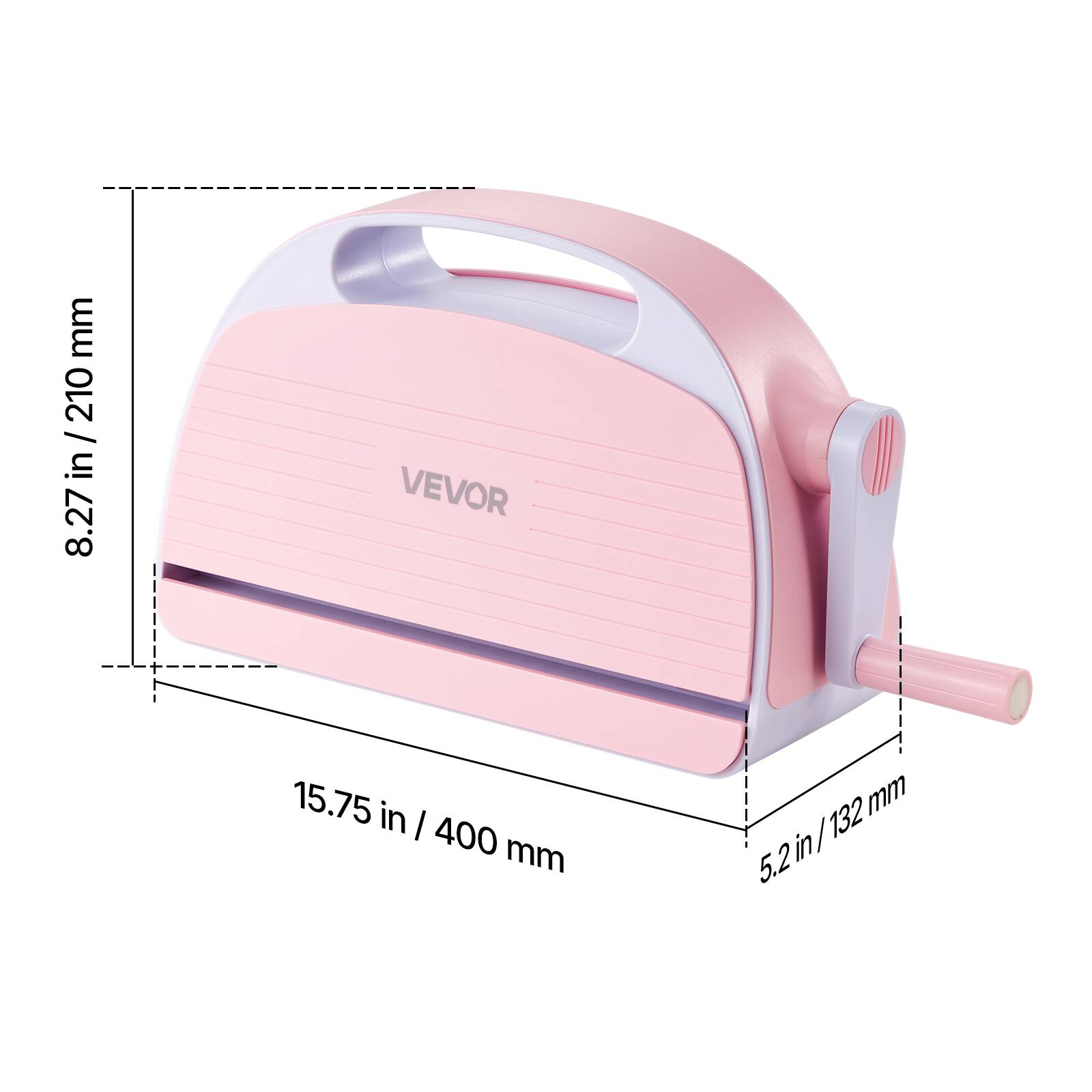 mm 210 / in 8.27 in / 8.27 VEVOR 15.75 in / 400 mm mm / 5.2 in / 132 mm