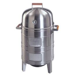 Americana Grills - 351 Square Inch Stainless Steel Charcoal BBQ Meat Water Smoker - Silver