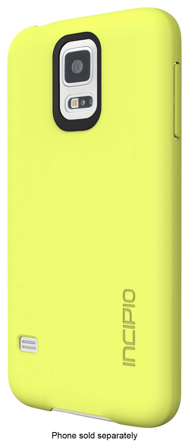 Front. Incipio - feather Snap-On Case for Samsung Galaxy S 5 Cell Phones - Neon Yellow.