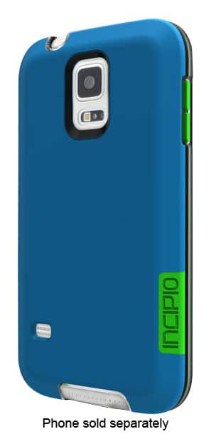 Front. Incipio - Phenom Case for Samsung Galaxy S 5 Cell Phones - Blue/Neon Green.