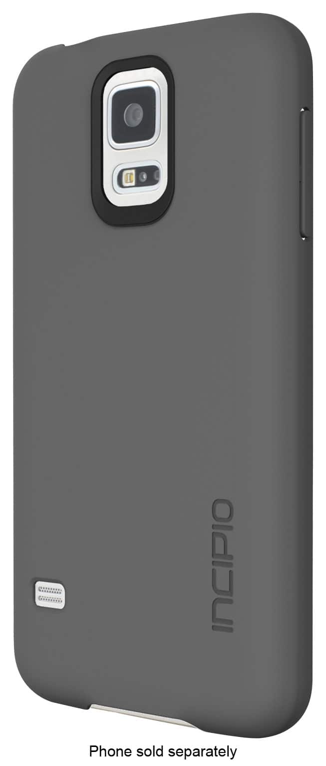 Front. Incipio - feather Snap-On Case for Samsung Galaxy S 5 Cell Phones - Gray.