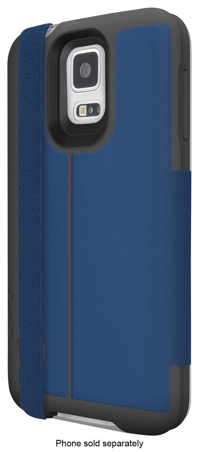 Front. Incipio - Watson Wallet Folio Case for Samsung Galaxy S 5 Cell Phones - Navy/Gray.