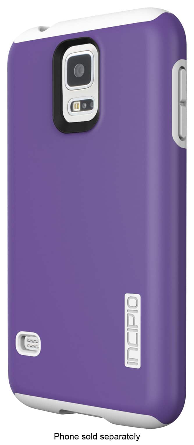 Front. Incipio - DualPro Case for Samsung Galaxy S 5 Cell Phones - Purple/White.