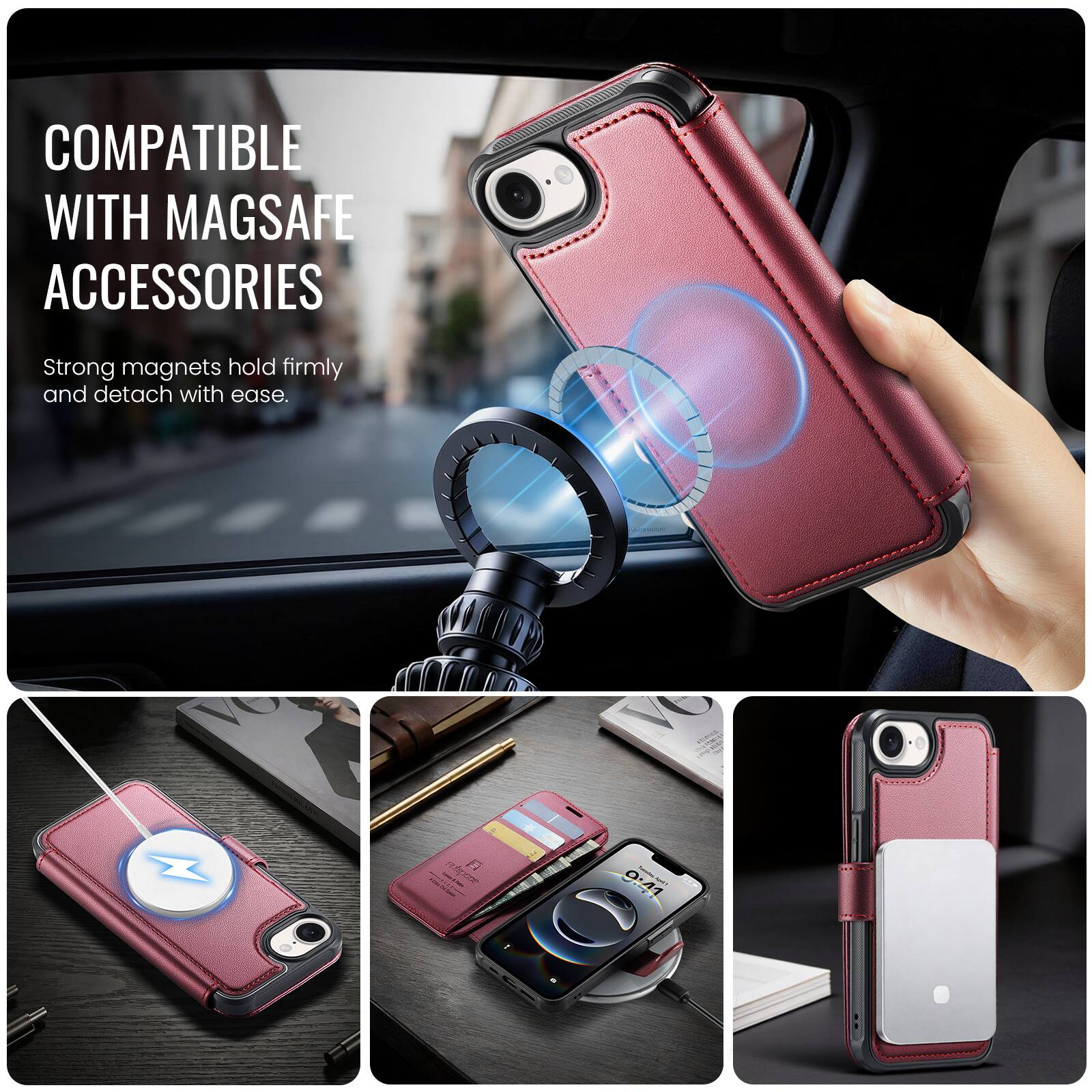 COMPATIBLE WITH MAGSAFE ACCESSORIES

Strong magnets hold firmly and detach with ease.
